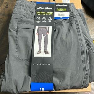 Eddie Bauer fleece lined pull on pants